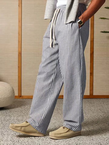 Gestreepte joggers met brede fit