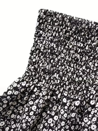 Short met hoge taille en bloemenpatroon