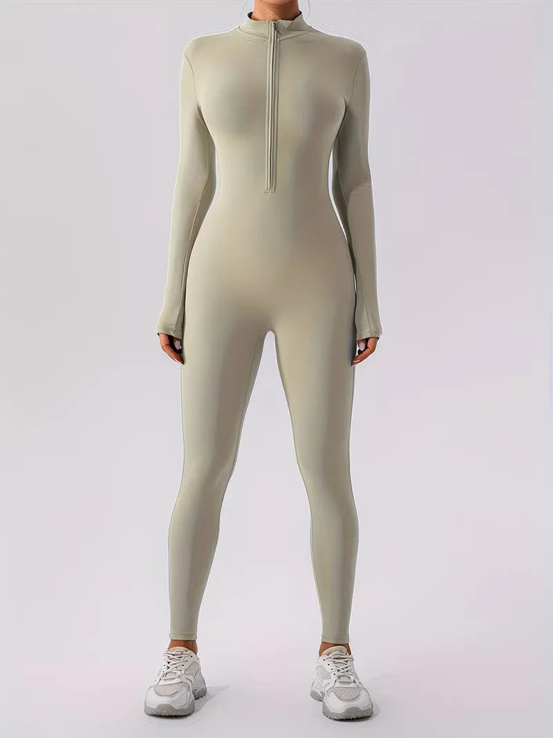 Jumpsuit met mock neckline