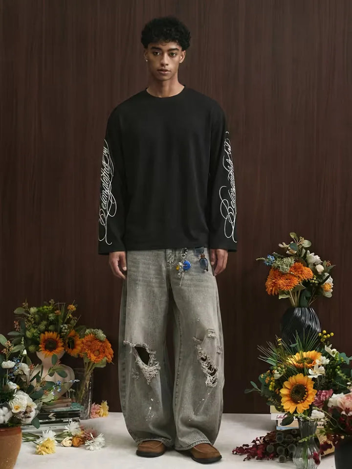 Oversized longsleeve met alfabetische print