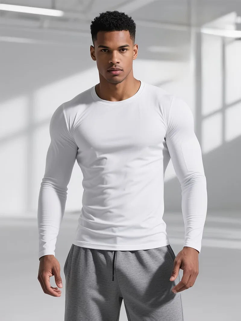 Longsleeve slim fit met crew neckline