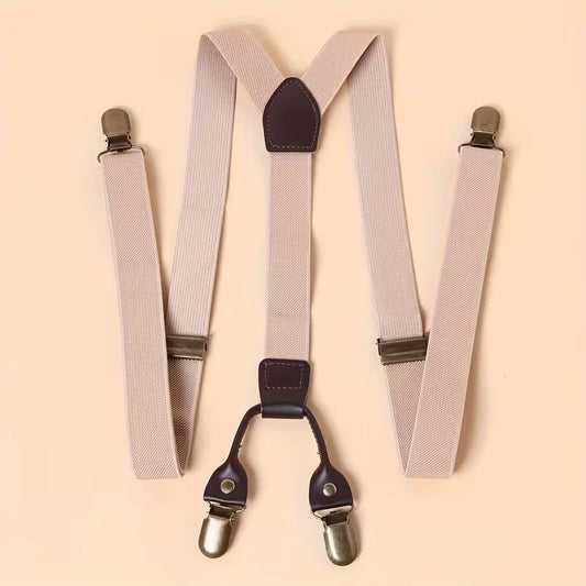 Bretels met leren details