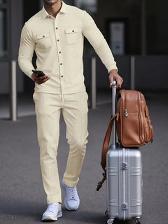 Lounge set met button-up cardigan