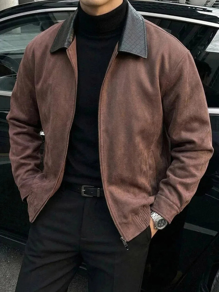 Bomberjack van bruin suede