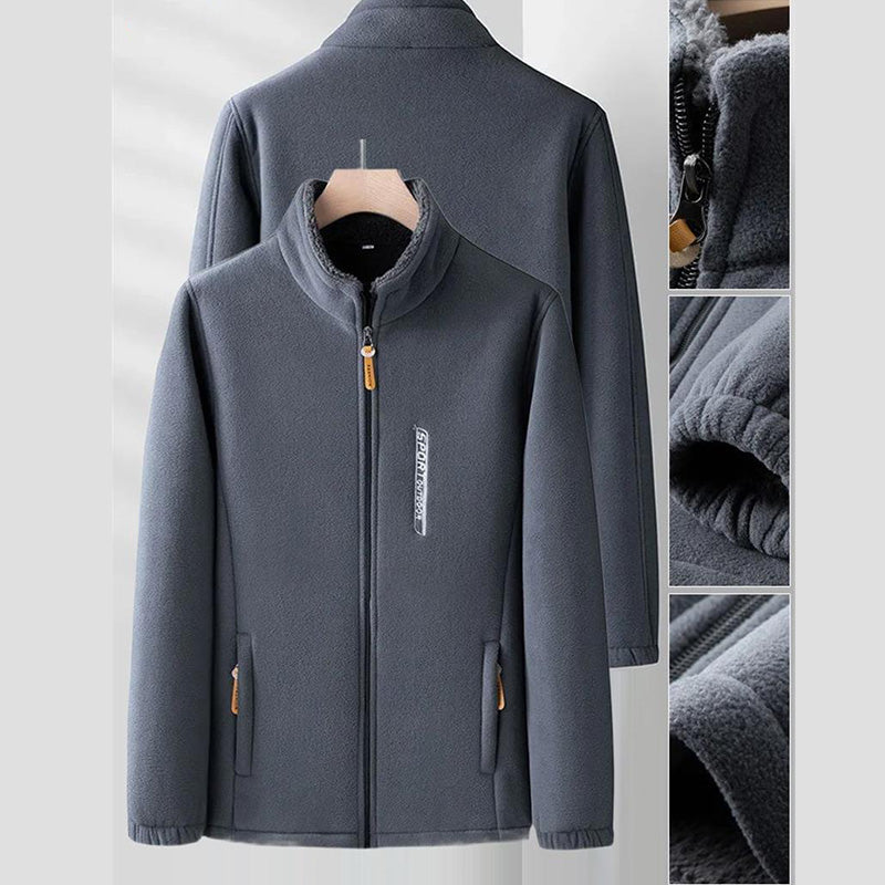 Daan | Dubbelzijdige fleecejas in de kleur Grijs voor heren in Lounge stijl ideaal voor de herfst.