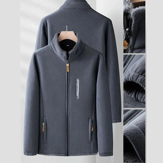 Daan | Dubbelzijdige fleecejas in de kleur Grijs voor heren in Lounge stijl ideaal voor de herfst.
