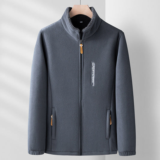 Daan | Dubbelzijdige fleecejas in de kleur Grijs voor heren in Lounge stijl ideaal voor de herfst.