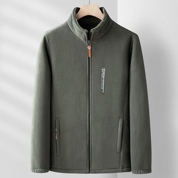 Daan | Dubbelzijdige fleecejas in de kleur Groen voor heren in Lounge stijl ideaal voor de herfst.