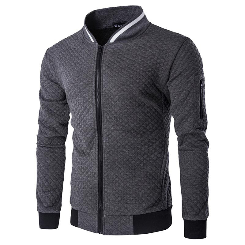 Daan | Geruit heren vest met opstaande kraag en rits in de kleur Donkergrijs voor heren in Smart-casual stijl geschikt voor alle seizoenen.