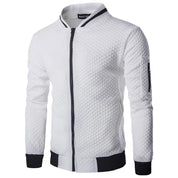 Daan | Geruit heren vest met opstaande kraag en rits in de kleur Wit voor heren in Smart-casual stijl geschikt voor alle seizoenen.