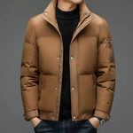Damien | Puffer donsjack voor heren in de kleur Bruin voor heren in Outdoor stijl ideaal voor de herfst.