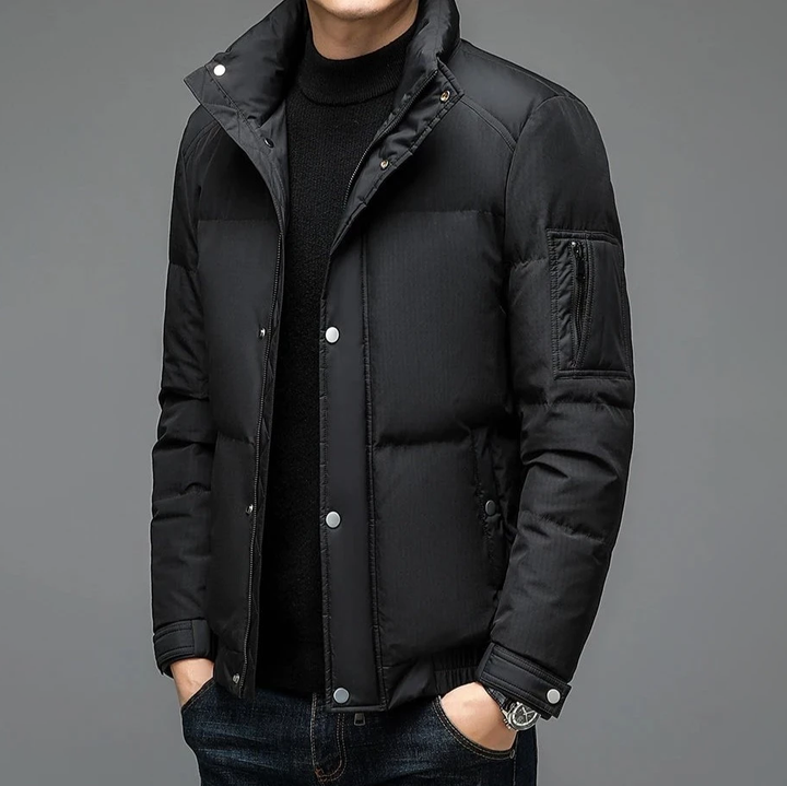 Damien | Puffer donsjack voor heren in de kleur Bruin voor heren in Outdoor stijl ideaal voor de herfst.