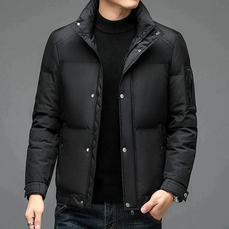 Damien | Puffer donsjack voor heren in de kleur Zwart voor heren in Outdoor stijl ideaal voor de herfst.