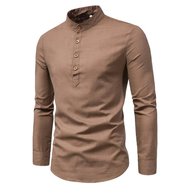 Daniel | Stijlvol heren overhemd in de kleur Bruin voor heren in stijl ideaal voor de herfst.