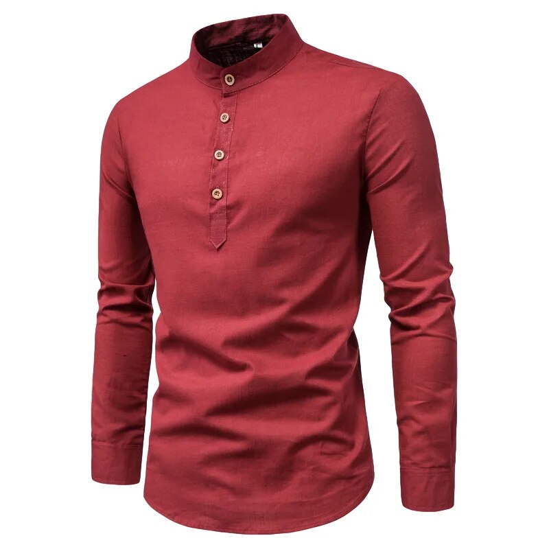 Daniel | Stijlvol heren overhemd in de kleur Rood voor heren in stijl ideaal voor de herfst.