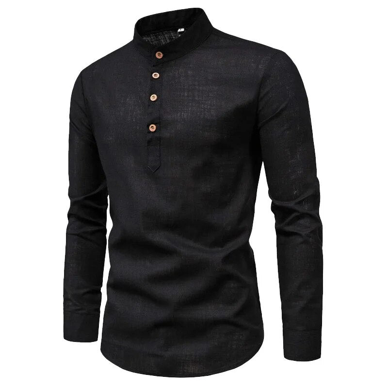 Daniel | Stijlvol heren overhemd in de kleur Zwart voor heren in stijl ideaal voor de herfst.