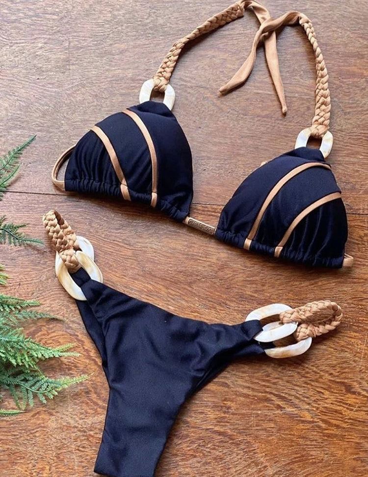 Dante | Stijlvolle & sexy bikini in de kleur Donkerblauw voor dames in Beach stijl ideaal voor de zomer.