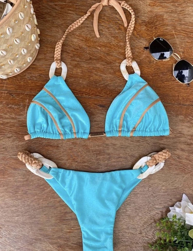 Dante | Stijlvolle & sexy bikini in de kleur Hemelsblauw voor dames in Beach stijl ideaal voor de zomer.