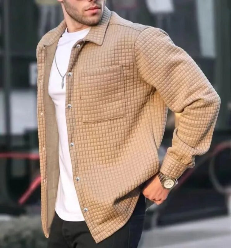 Davy | Elegant vest voor mannen in de kleur Khaki voor heren in stijl geschikt voor alle seizoenen.