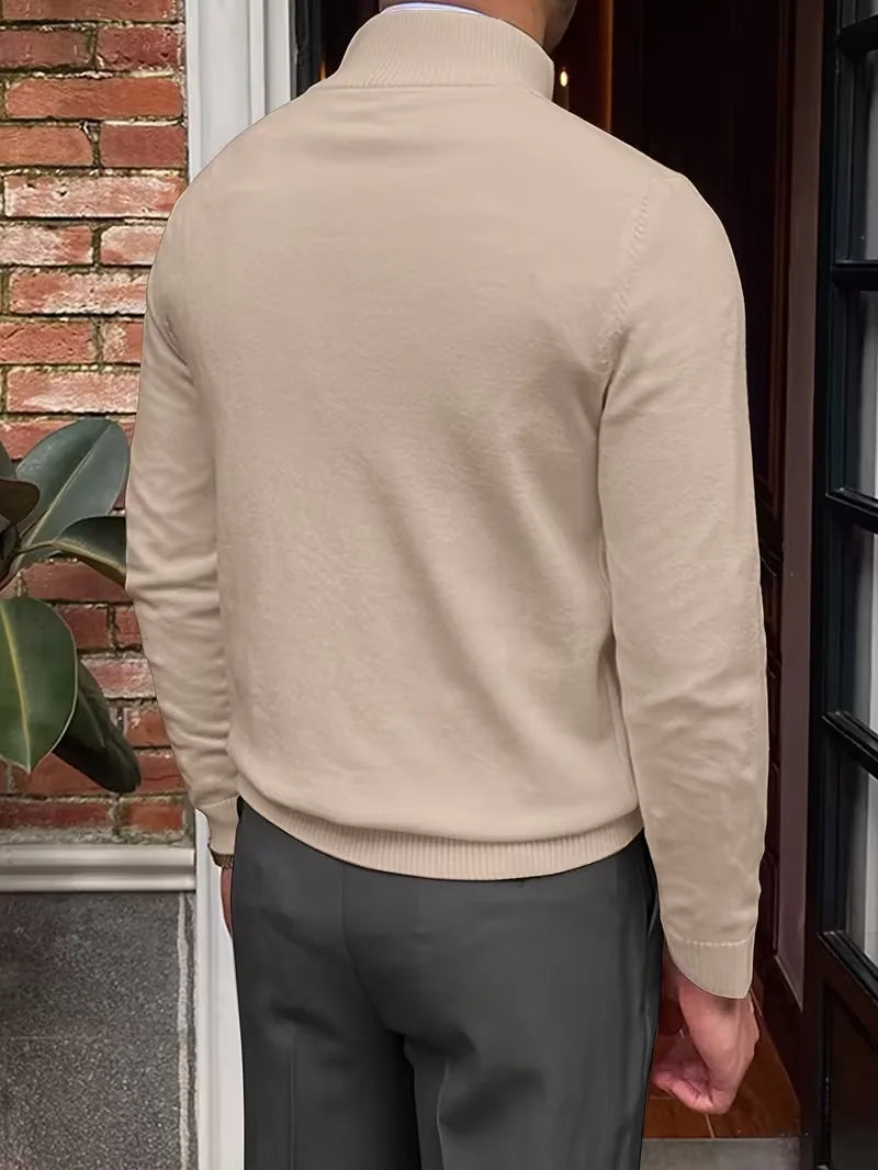 Trui met kraag en half-zip