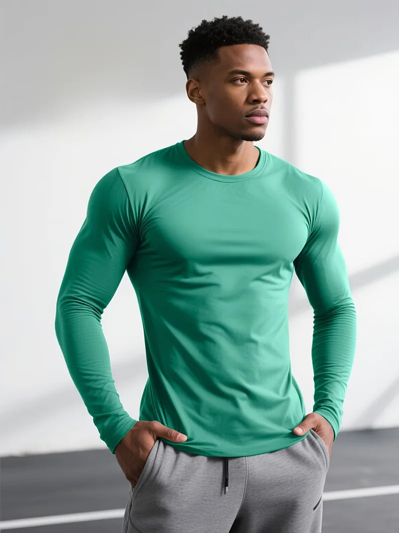 Longsleeve slim fit groen