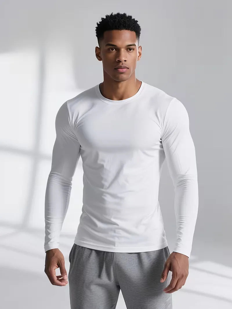 Longsleeve slim fit met crew neckline