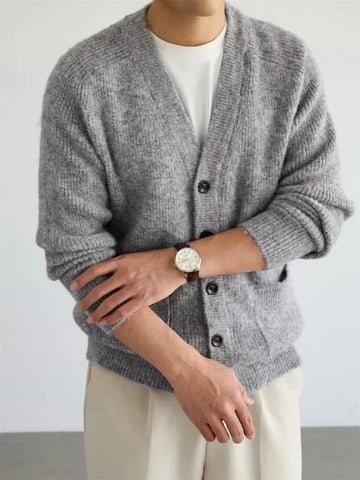Cardigan met V-neck en voorzakken