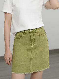 Denim rok met hoge taille