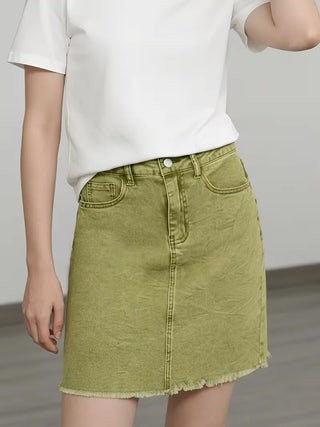 Denim rok met hoge taille