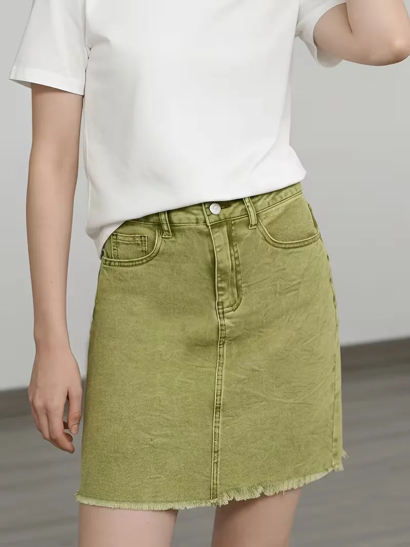 Denim rok met hoge taille