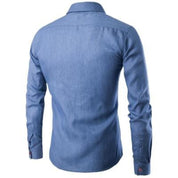 Denim Overhemd in de kleur Donkerblauw voor heren in stijl geschikt voor alle seizoenen.