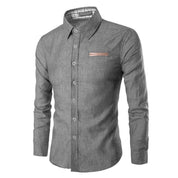 Denim Overhemd in de kleur Lichtgrijs voor heren in stijl geschikt voor alle seizoenen.