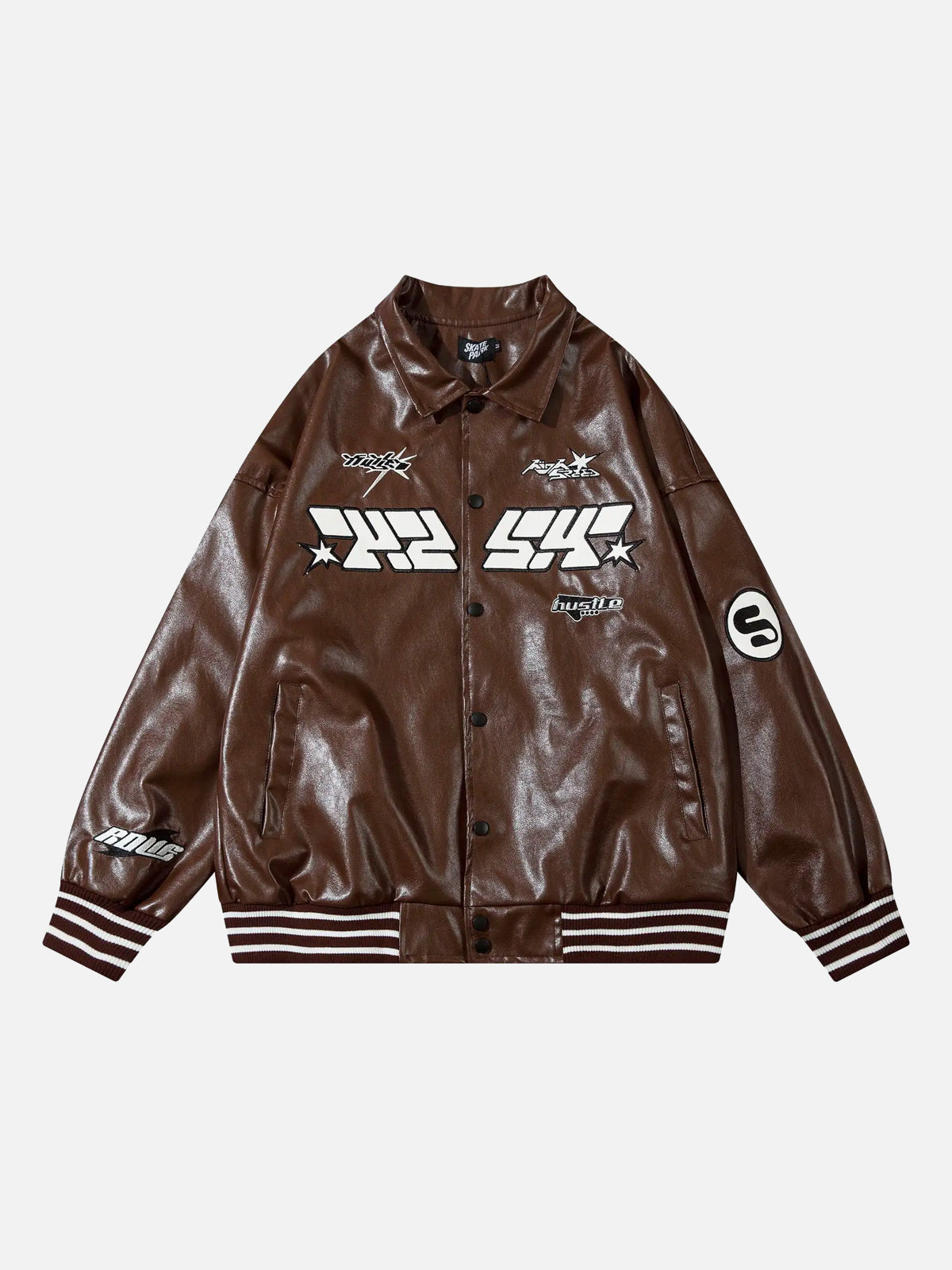 Dennis | Vintage Leren Skatepark Jack in de kleur Bruin voor heren in Heritage stijl geschikt voor alle seizoenen.