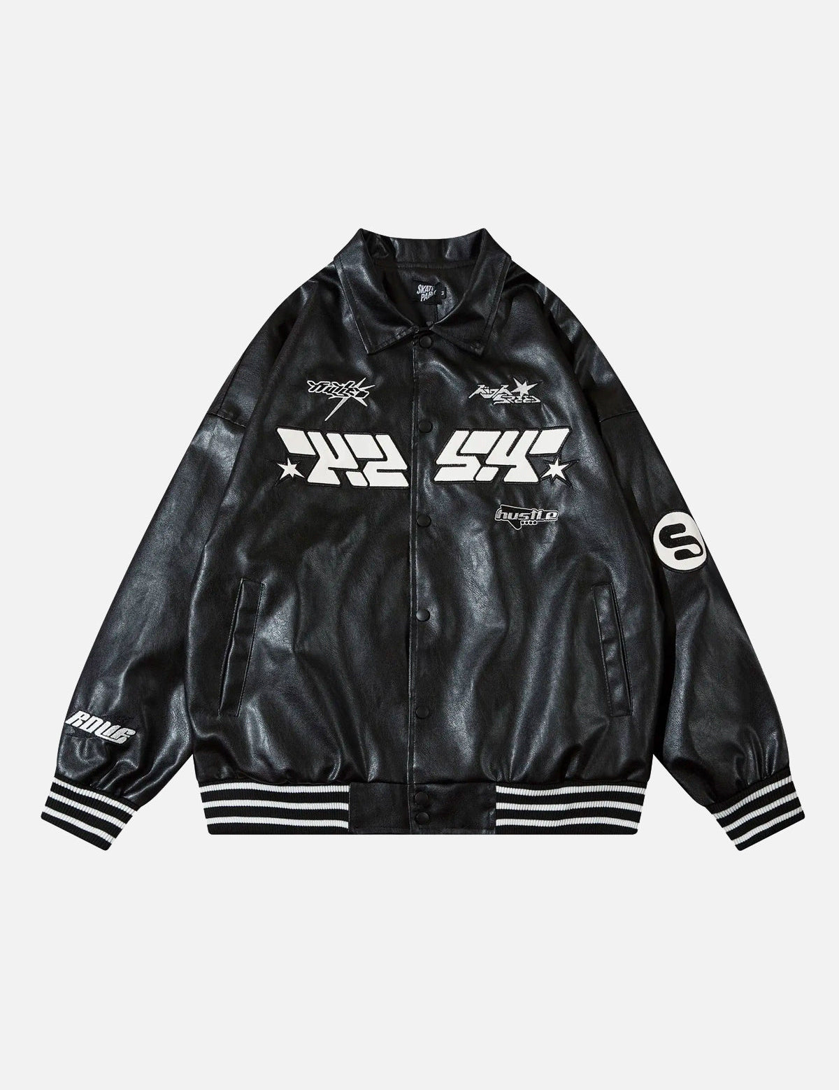 Dennis | Vintage Leren Skatepark Jack in de kleur Zwart voor heren in Heritage stijl geschikt voor alle seizoenen.