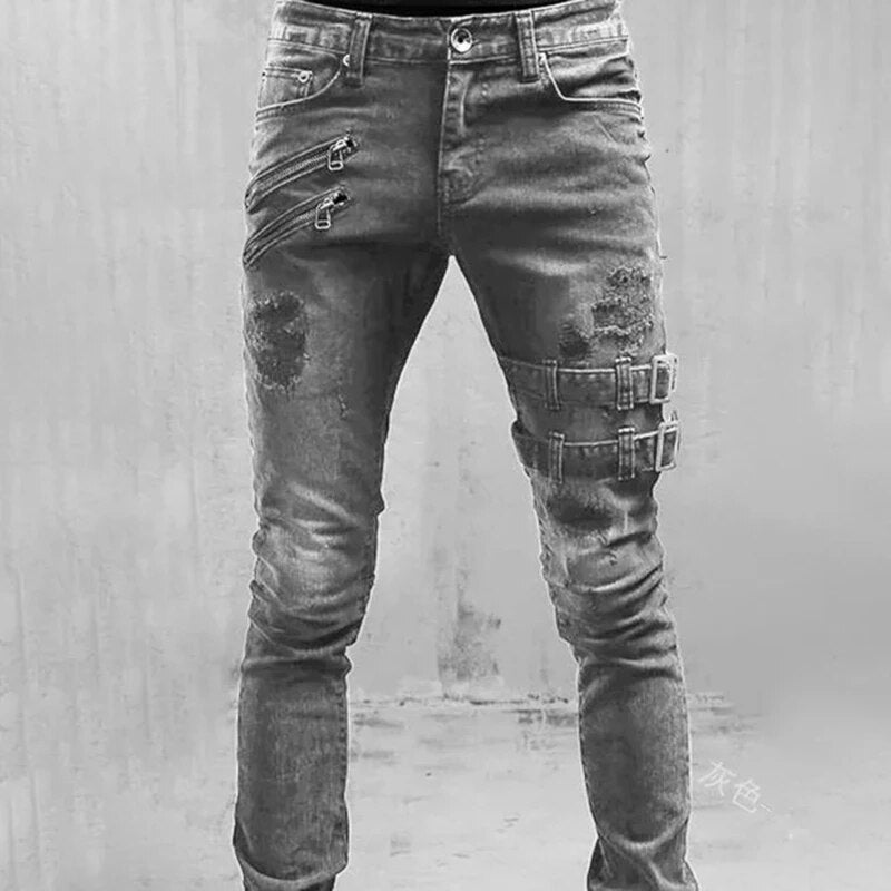 Derrick | Stijlvolle Denimbroek in de kleur Grijs voor heren in Heritage stijl geschikt voor alle seizoenen.