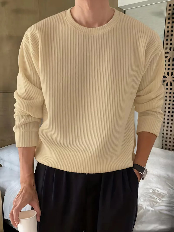 Trui met ribbelstructuur en crew neckline