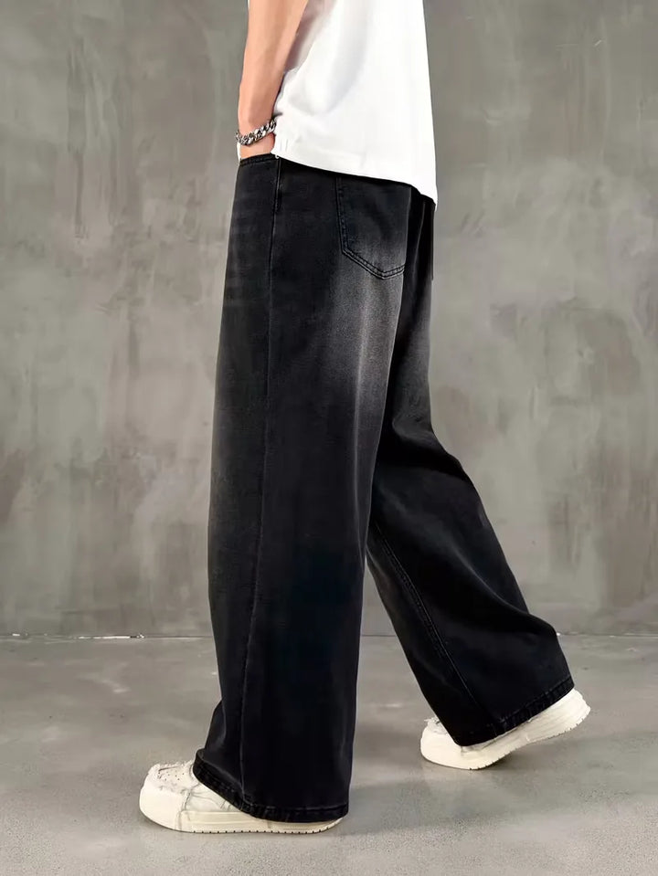 Loose fit jeans met wide leg