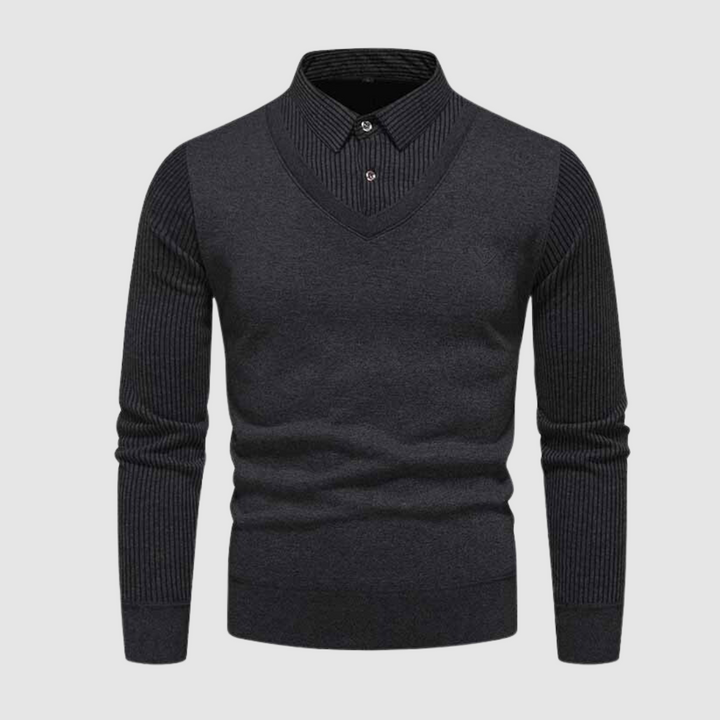 Diam | luxe comfortabele herentrui in de kleur Grijs voor heren in stijl ideaal voor de herfst.
