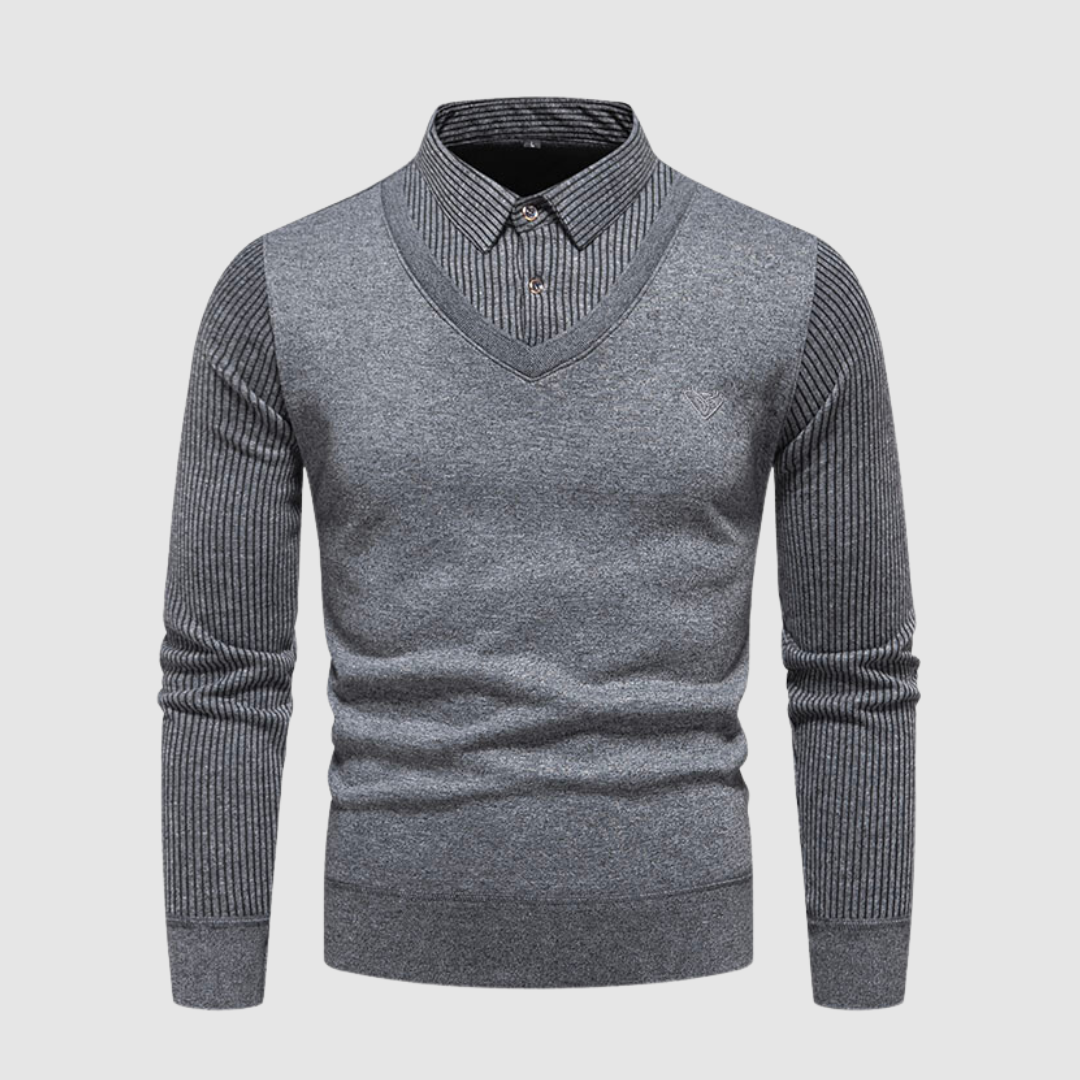 Diam | luxe comfortabele herentrui in de kleur Grijs voor heren in stijl ideaal voor de herfst.
