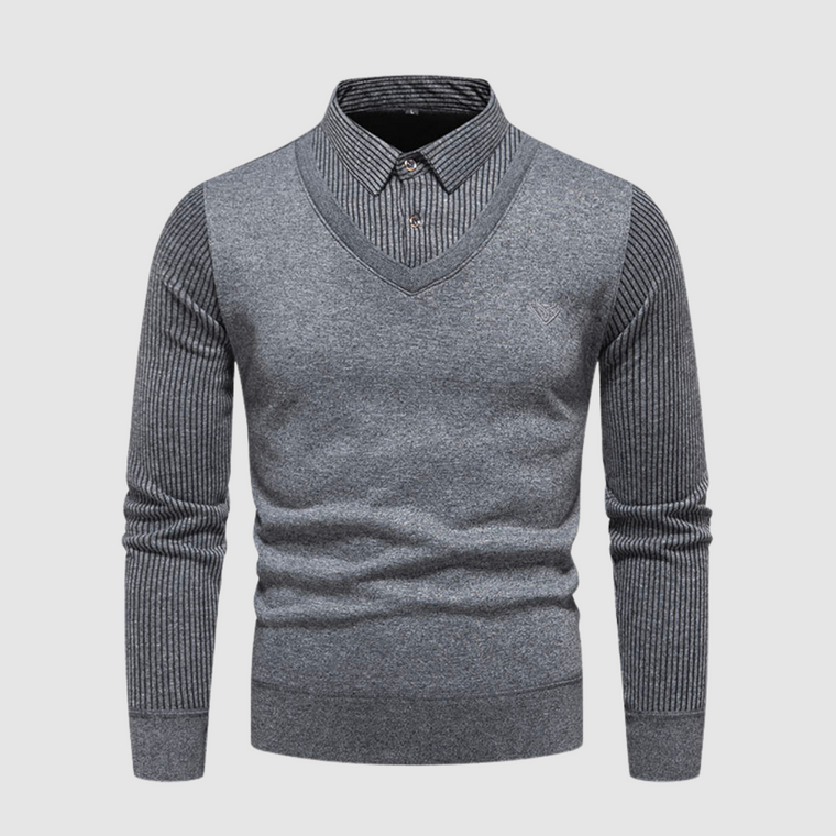 Diam | luxe comfortabele herentrui in de kleur Grijs voor heren in stijl ideaal voor de herfst.