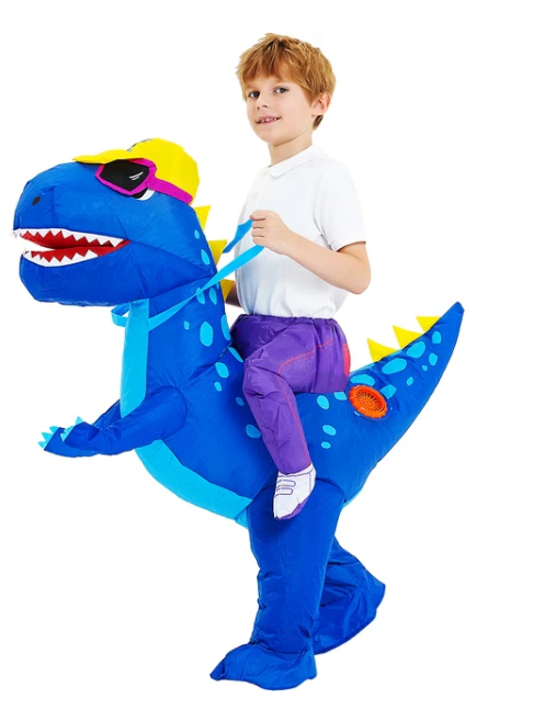 Dinosauriër Kostuum voor kinderen voor carnaval in de kleur Blauwe Dinosaur voor in stijl geschikt voor alle seizoenen.