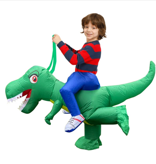 Dinosauriër Kostuum voor kinderen voor carnaval in de kleur Groene T-Rex voor in stijl geschikt voor alle seizoenen.