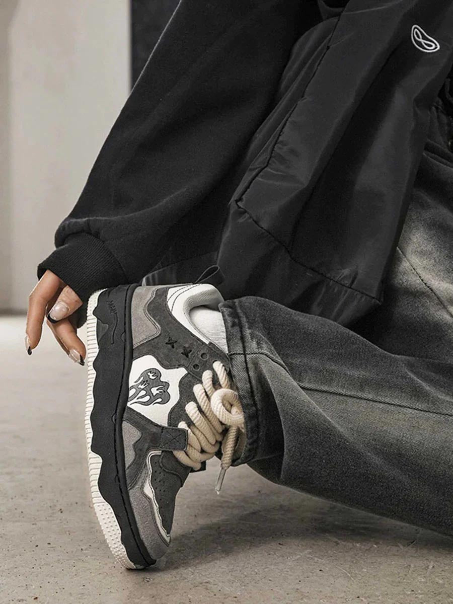 Dion | Vintage skate schoenen voor heren in de kleur Grijs voor heren in Streetwear stijl ideaal voor de winter