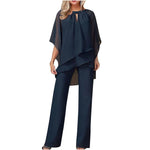 Pantsuit met chiffon overlay