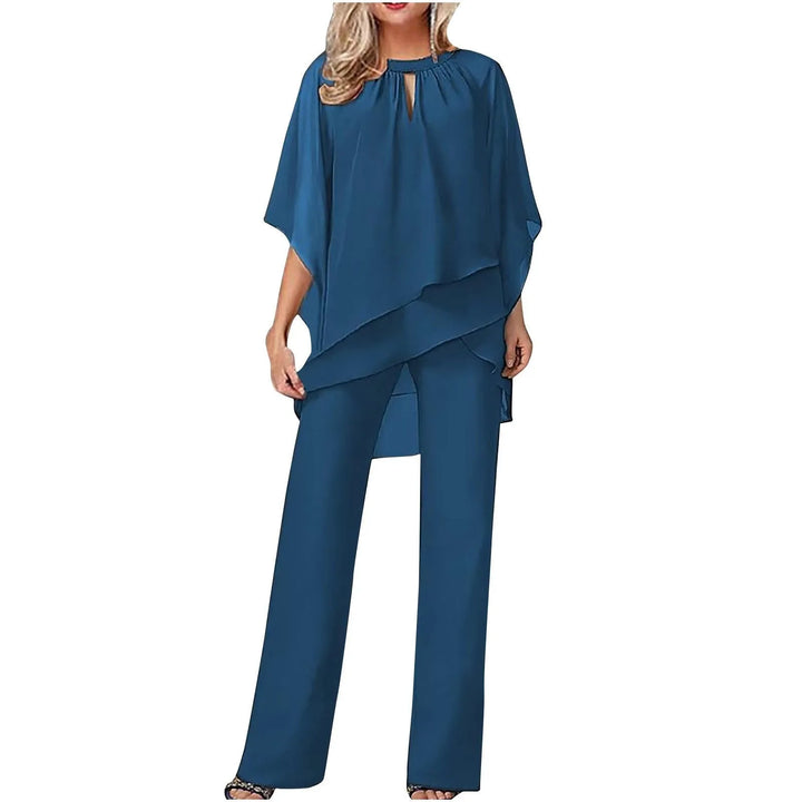 Pantsuit met chiffon overlay