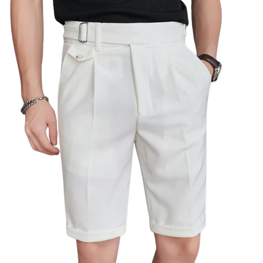 Dries | Korte broek met elegantie in de kleur Zwart voor heren in stijl ideaal voor de lente.
