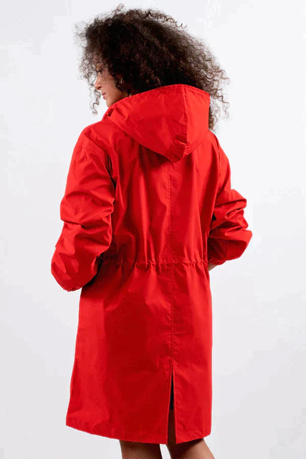 Dry | Waterdichte regenjas met knopen en capuchon in de kleur Beige voor dames in Outdoor stijl ideaal voor de herfst.