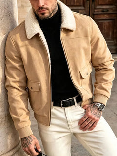 Bomberjack met shearling-kraag