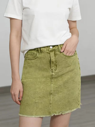 Denim rok met hoge taille