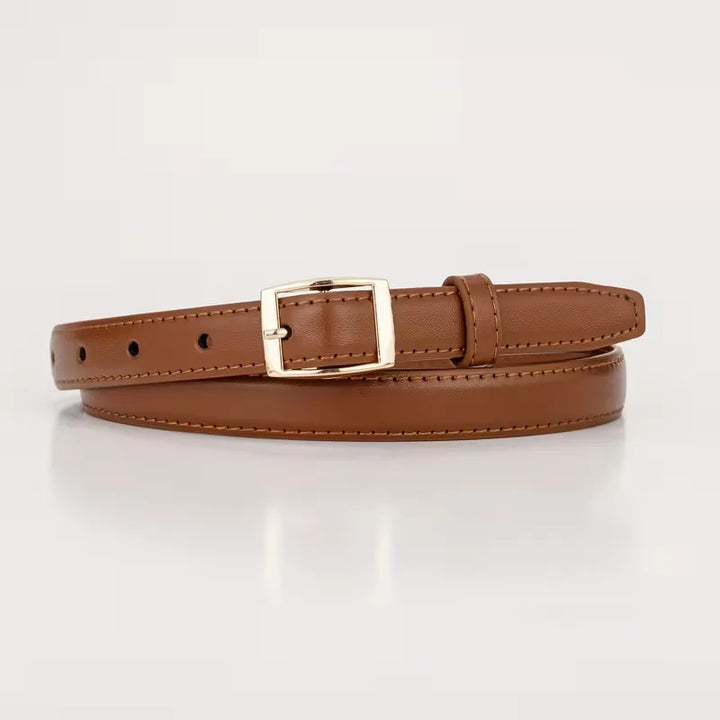 Slim casual riem met vierkante gesp